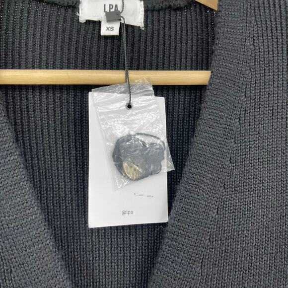 LPA | NWT Kavala Sweater Dress in Black Midi Button Front Knit Cardigan XS - Picture 15 of 16